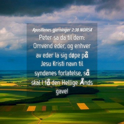 Picture 04 - Apostlenes gjerninger 2:38 NORSK - Peter sa da til dem: Omvend eder, og enhver av - Bible Verse Picture
