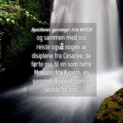 Picture 04 - Apostlenes gjerninger 21:16 NORSK - og sammen med oss reiste også nogen av disiplene - Bible Verse Picture