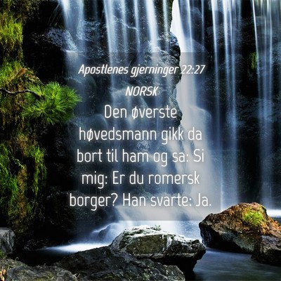 Picture 04 - Apostlenes gjerninger 22:27 NORSK - Den øverste høvedsmann gikk da bort til ham og - Bible Verse Picture