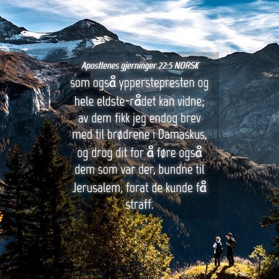 Picture 04 - Apostlenes gjerninger 22:5 NORSK - som også ypperstepresten og hele eldste-rådet - Bible Verse Picture