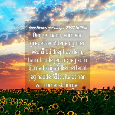 Picture 04 - Apostlenes gjerninger 23:27 NORSK - Denne mann, som var grepet av jødene og nær ved - Bible Verse Picture