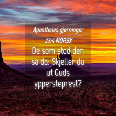 Picture 04 - Apostlenes gjerninger 23:4 NORSK - De som stod der, sa da: Skjeller du ut Guds - Bible Verse Picture