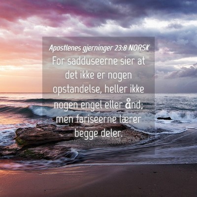 Picture 04 - Apostlenes gjerninger 23:8 NORSK - For sadduseerne sier at det ikke er nogen - Bible Verse Picture