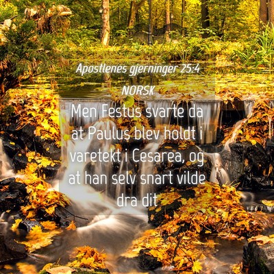 Picture 04 - Apostlenes gjerninger 25:4 NORSK - Men Festus svarte da at Paulus blev holdt i - Bible Verse Picture