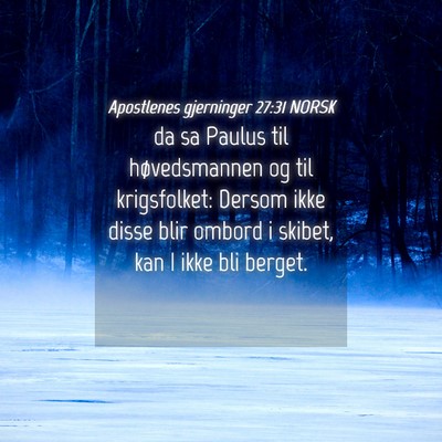 Picture 04 - Apostlenes gjerninger 27:31 NORSK - da sa Paulus til høvedsmannen og til - Bible Verse Picture