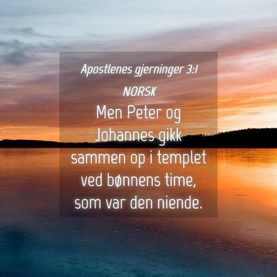 Picture 04 - Apostlenes gjerninger 3:1 NORSK - Men Peter og Johannes gikk sammen op i templet - Bible Verse Picture