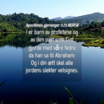 Picture 04 - Apostlenes gjerninger 3:25 NORSK - I er barn av profetene og av den pakt som Gud - Bible Verse Picture