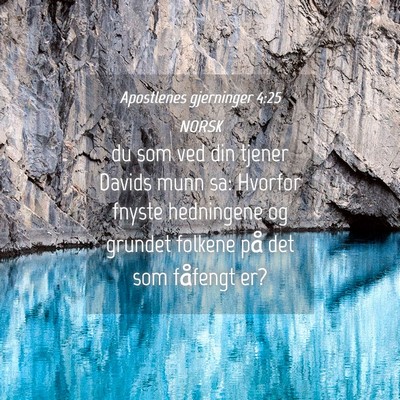 Picture 04 - Apostlenes gjerninger 4:25 NORSK - du som ved din tjener Davids munn sa: Hvorfor - Bible Verse Picture