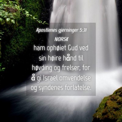 Picture 04 - Apostlenes gjerninger 5:31 NORSK - ham ophøiet Gud ved sin høire hånd til - Bible Verse Picture