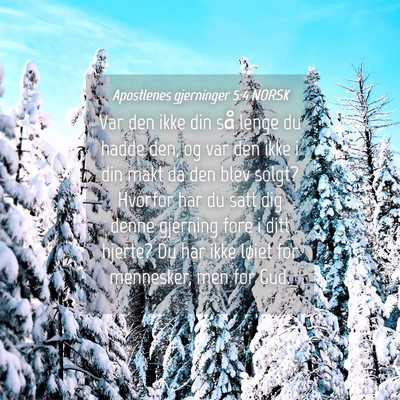 Picture 04 - Apostlenes gjerninger 5:4 NORSK - Var den ikke din så lenge du hadde den, og var - Bible Verse Picture