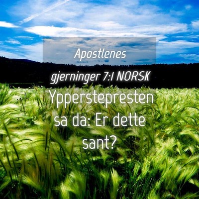 Picture 04 - Apostlenes gjerninger 7:1 NORSK - Ypperstepresten sa da: Er dette - Bible Verse Picture