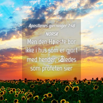 Picture 04 - Apostlenes gjerninger 7:48 NORSK - Men den Høieste bor ikke i hus som er gjort med - Bible Verse Picture