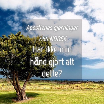 Picture 04 - Apostlenes gjerninger 7:50 NORSK - Har ikke min hånd gjort alt - Bible Verse Picture