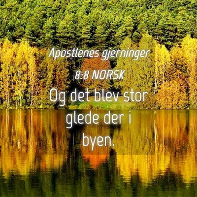 Picture 04 - Apostlenes gjerninger 8:8 NORSK - Og det blev stor glede der i - Bible Verse Picture