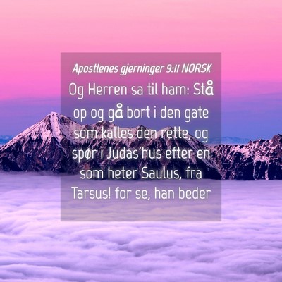 Picture 04 - Apostlenes gjerninger 9:11 NORSK - Og Herren sa til ham: Stå op og gå bort i den - Bible Verse Picture