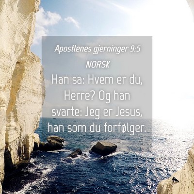 Picture 04 - Apostlenes gjerninger 9:5 NORSK - Han sa: Hvem er du, Herre? Og han svarte: Jeg er - Bible Verse Picture