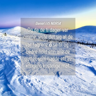 Picture 04 - Daniel 1:15 NORSK - Og da de ti dager var omme, viste det sig at de - Bible Verse Picture