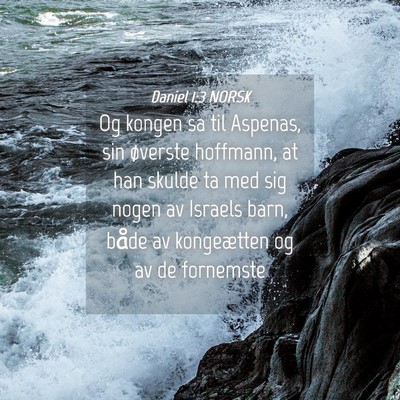 Picture 04 - Daniel 1:3 NORSK - Og kongen sa til Aspenas, sin øverste hoffmann, - Bible Verse Picture