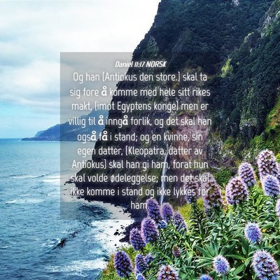 Picture 04 - Daniel 11:17 NORSK - Og han {Antiokus den store.} skal ta sig fore å - Bible Verse Picture