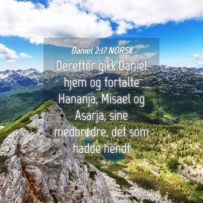 Picture 04 - Daniel 2:17 NORSK - Derefter gikk Daniel hjem og fortalte Hananja, - Bible Verse Picture