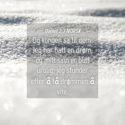 Picture 04 - Daniel 2:3 NORSK - Og kongen sa til dem: Jeg har hatt en drøm, og - Bible Verse Picture