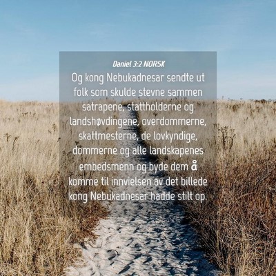 Picture 04 - Daniel 3:2 NORSK - Og kong Nebukadnesar sendte ut folk som skulde - Bible Verse Picture