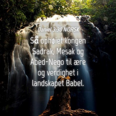 Picture 04 - Daniel 3:30 NORSK - Så ophøiet kongen Sadrak, Mesak og Abed-Nego - Bible Verse Picture