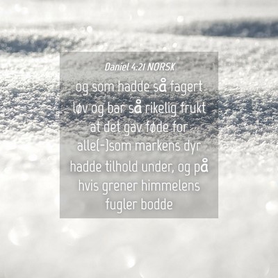 Picture 04 - Daniel 4:21 NORSK - og som hadde så fagert løv og bar så rikelig - Bible Verse Picture