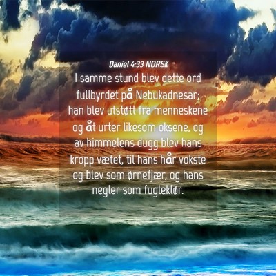 Picture 04 - Daniel 4:33 NORSK - I samme stund blev dette ord fullbyrdet på - Bible Verse Picture