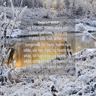 Picture 04 - Daniel 5:19 NORSK - og for den makts skyld han hadde gitt ham, bevet - Bible Verse Picture