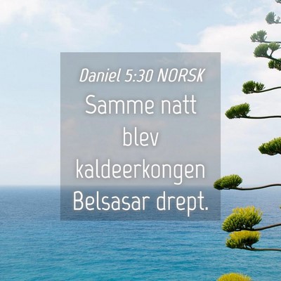Picture 04 - Daniel 5:30 NORSK - Samme natt blev kaldeerkongen Belsasar - Bible Verse Picture