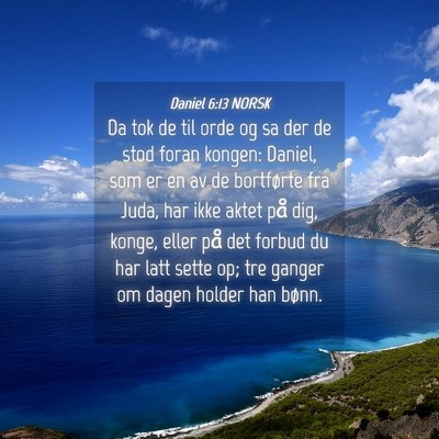 Picture 04 - Daniel 6:13 NORSK - Da tok de til orde og sa der de stod foran - Bible Verse Picture