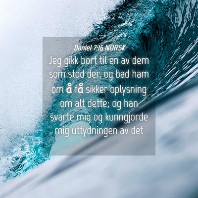 Picture 04 - Daniel 7:16 NORSK - Jeg gikk bort til en av dem som stod der, og bad - Bible Verse Picture