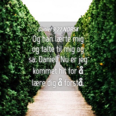 Picture 04 - Daniel 9:22 NORSK - Og han lærte mig og talte til mig og sa: Daniel! - Bible Verse Picture