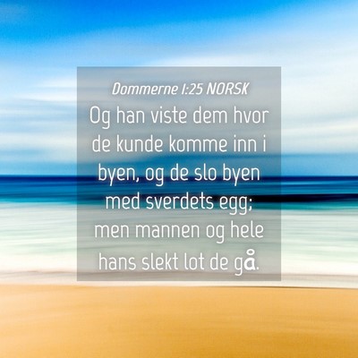 Picture 04 - Dommerne 1:25 NORSK - Og han viste dem hvor de kunde komme inn i byen, - Bible Verse Picture