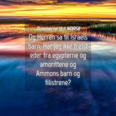Picture 04 - Dommerne 10:11 NORSK - Og Herren sa til Israels barn: Har jeg ikke - Bible Verse Picture