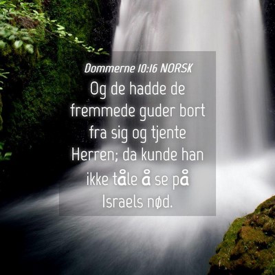Picture 04 - Dommerne 10:16 NORSK - Og de hadde de fremmede guder bort fra sig og - Bible Verse Picture