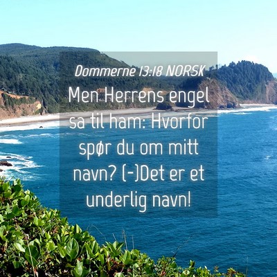 Picture 04 - Dommerne 13:18 NORSK - Men Herrens engel sa til ham: Hvorfor spør du om - Bible Verse Picture