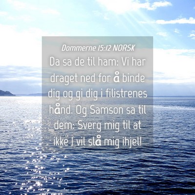 Picture 04 - Dommerne 15:12 NORSK - Da sa de til ham: Vi har draget ned for å binde - Bible Verse Picture