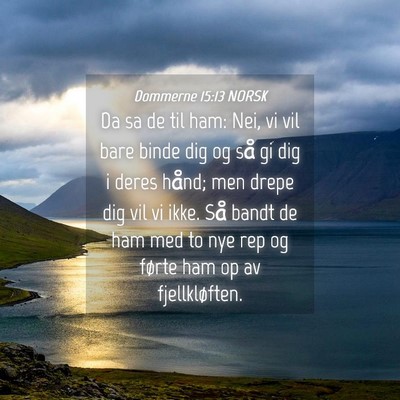 Picture 04 - Dommerne 15:13 NORSK - Da sa de til ham: Nei, vi vil bare binde dig og - Bible Verse Picture
