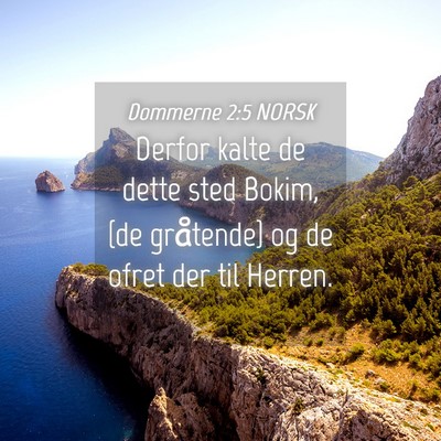 Picture 04 - Dommerne 2:5 NORSK - Derfor kalte de dette sted Bokim, {de gråtende} - Bible Verse Picture