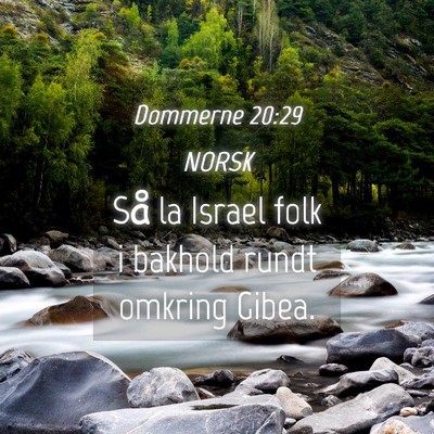 Picture 04 - Dommerne 20:29 NORSK - Så la Israel folk i bakhold rundt omkring - Bible Verse Picture