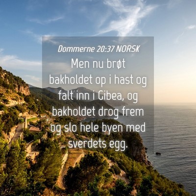 Picture 04 - Dommerne 20:37 NORSK - Men nu brøt bakholdet op i hast og falt inn i - Bible Verse Picture