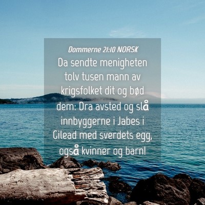Picture 04 - Dommerne 21:10 NORSK - Da sendte menigheten tolv tusen mann av - Bible Verse Picture