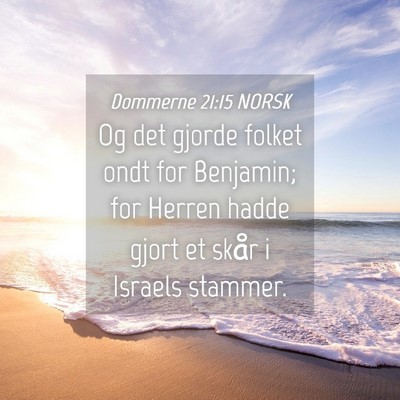 Picture 04 - Dommerne 21:15 NORSK - Og det gjorde folket ondt for Benjamin; for - Bible Verse Picture