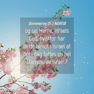 Picture 04 - Dommerne 21:3 NORSK - og sa: Herre, Israels Gud, hvorfor har dette - Bible Verse Picture