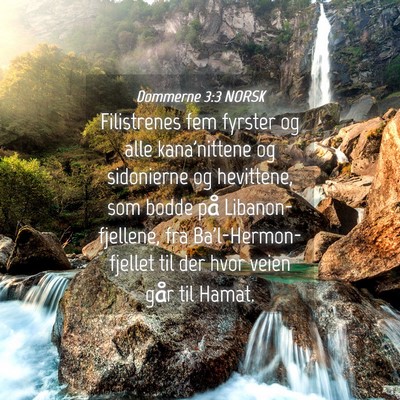 Picture 04 - Dommerne 3:3 NORSK - Filistrenes fem fyrster og alle kana'nittene og - Bible Verse Picture