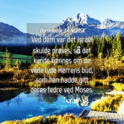 Picture 04 - Dommerne 3:4 NORSK - Ved dem var det Israel skulde prøves, så det - Bible Verse Picture