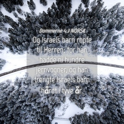 Picture 04 - Dommerne 4:3 NORSK - Og Israels barn ropte til Herren; for han hadde - Bible Verse Picture