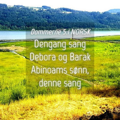 Picture 04 - Dommerne 5:1 NORSK - Dengang sang Debora og Barak Abinoams sønn, - Bible Verse Picture